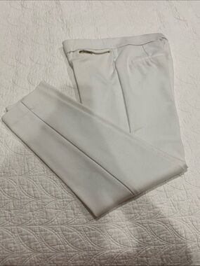 Michael Kors White Men's Dress Pants with Gold Accent